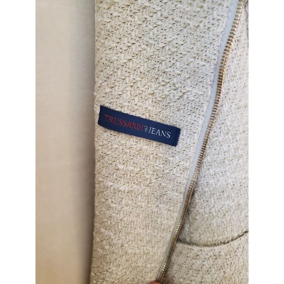 Trussardi Jeans Cotton Blend and Leather Tweed Dress and Jacket, Size 42 (M) - Picture 9 of 12